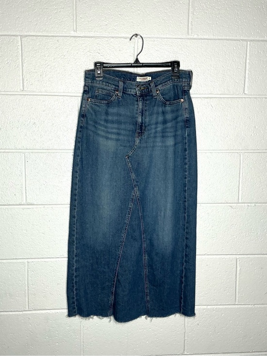 Levi's Dresses & Skirts - < Levi’s Denim High-Rise Distressed Hem Skirt With Slit >